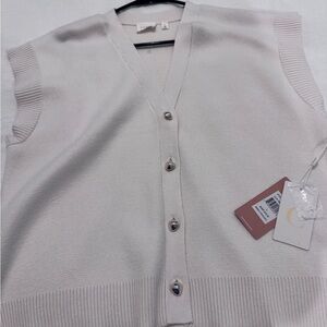 Womens Cream Sweater Vest